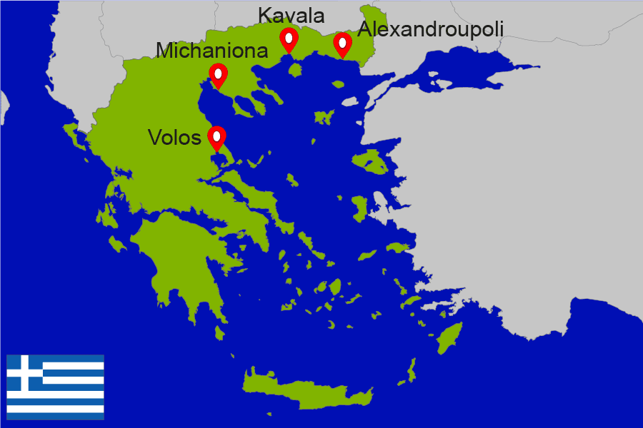 Untersuchungsorte in Griechenland